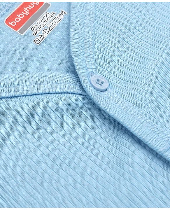 Babyhug Cotton Knit Full Sleeves Solid Thermal Set - Blue