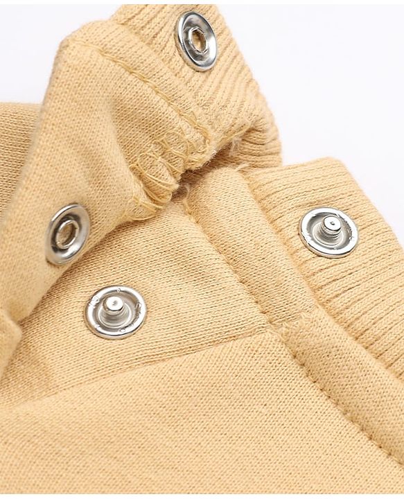 Babyhug Heavy Gauge Warm Fleece Knit Full Sleeves Sweatshirt With Bear Print & Applique - Beige