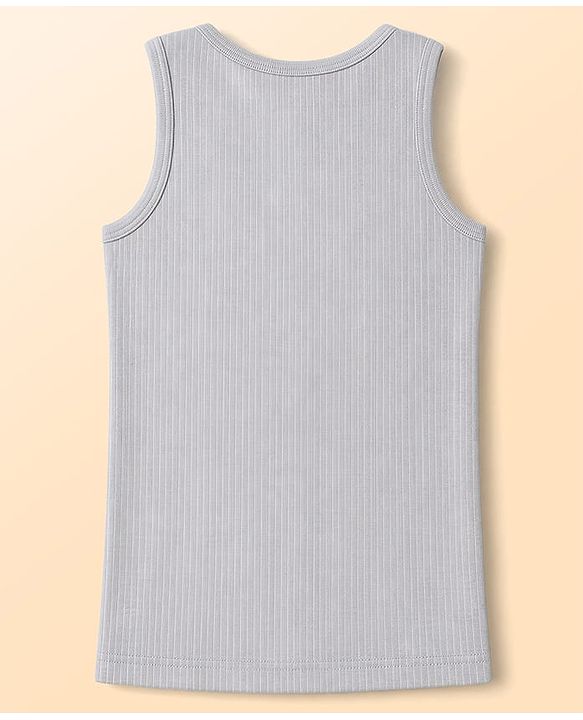 Babyhug Knit Full Sleeves Solid Pullover Vest & Pant Three Piece Thermal Inner Wear Set - Light Grey