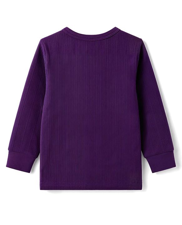 Babyhug Knit Full Sleeves Solid Thermal Inner Wear Vest Pack of 2 - Purple