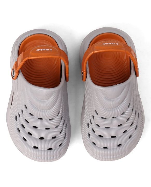 Pine Kids Solid Backstrap Closure Clogs - Grey