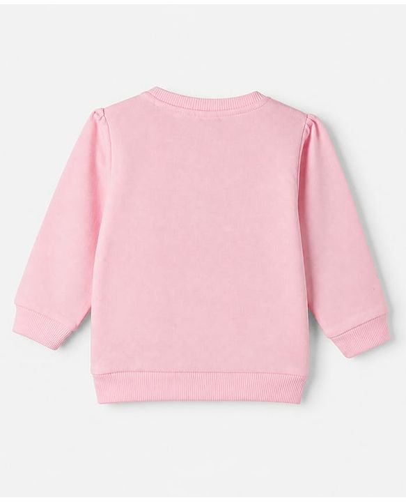 Babyhug Heavy Gauge 100% Cotton Terry Knit Full Sleeves Sweatshirt With Text Print Pack of 2 - Pink & Black