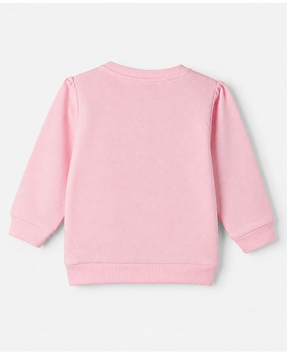 Babyhug Heavy Gauge 100% Cotton Terry Knit Full Sleeves Sweatshirt With Text Print Pack of 2 - Pink & Black