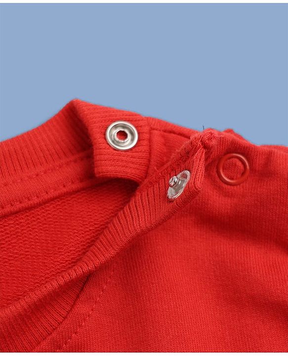 Babyhug Heavy Gauge Terry Knit Sweatshirt with Full Sleeves and Cherries Print Pack of 2 - Red & Cream
