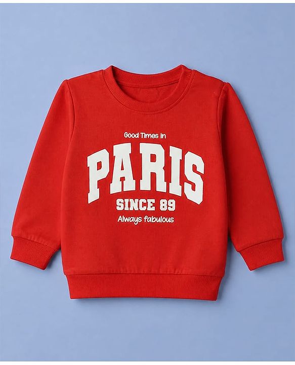 Babyhug Heavy Gauge Terry Knit Sweatshirt with Full Sleeves and Cherries Print Pack of 2 - Red & Cream