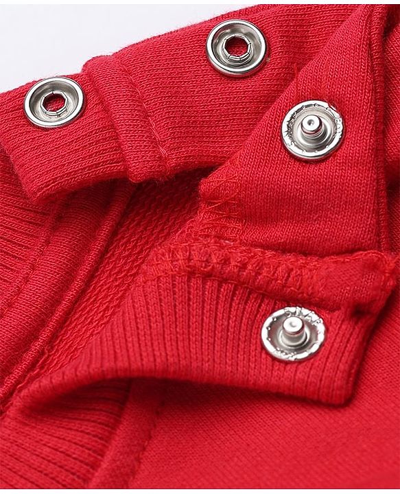 Babyhug 100% Cotton Terry Full Sleeves Sweatshirts With Fruits Print Pack of 2 - White & Red
