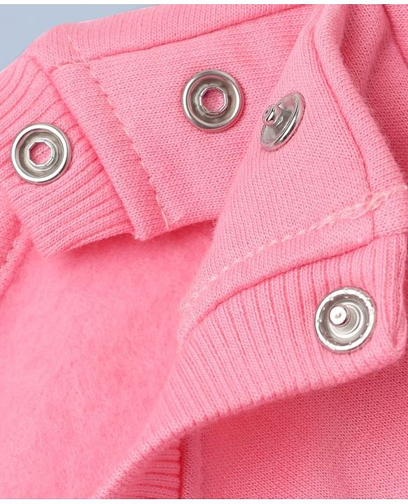 Babyhug 100% Cotton Fleece Knit Full Sleeves Heavy Gauge Sweatshirts With Amour C'Est La Vie Bow Print Pack Of 2 - Pink & Peach