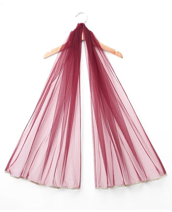 Babyhug Chiffon Woven Sleeveless Chinnon Foil Printed Choli & Lehenga Set With Dupatta Set - Maroon