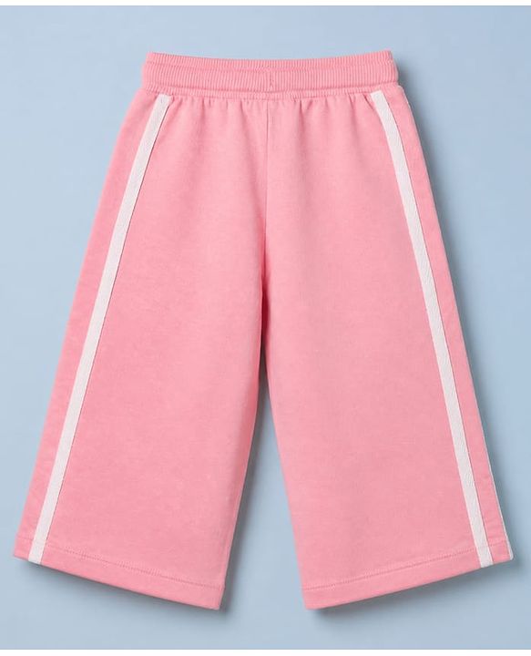 Babyhug 100% Cotton Terry Knit Full Sleeves Striped Top and Pant Set - Pink