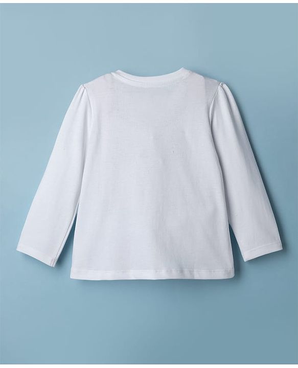 Babyhug Disney Single Jersey Knit Full Sleeves T-Shirt & Pyjama Night Suit with Marie Graphics - White
