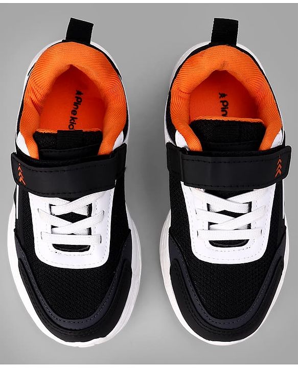 Pine Kids Velcro closure Sneakers Shoes in Black