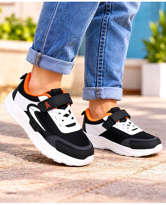Pine Kids Velcro closure Sneakers Shoes in Black