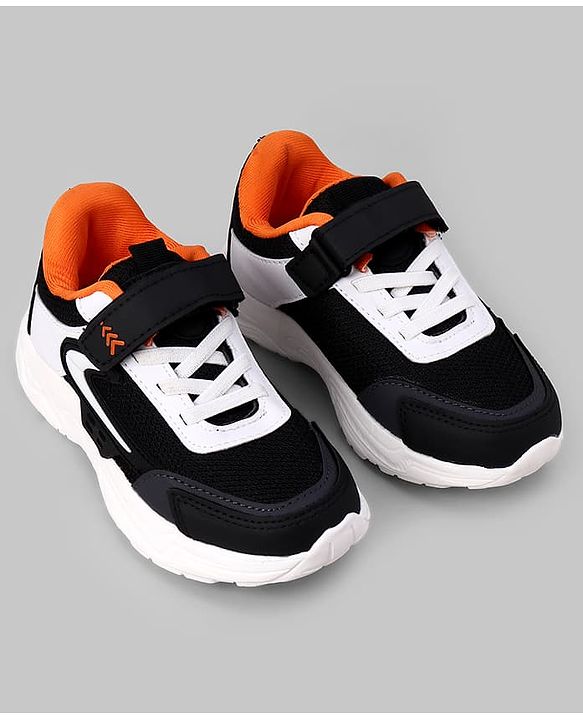 Pine Kids Velcro closure Sneakers Shoes in Black