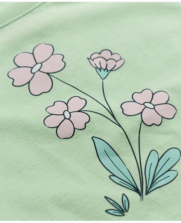 Babyhug 100% Cotton Single Jersey Bloomers With Floral Print Pack of 3 - Green White Yellow