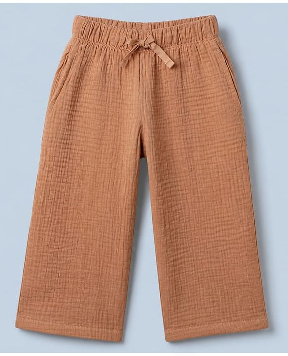 Babyhug 100% Cotton Terry Knit Full Sleeves Top and Pant Set - Brown