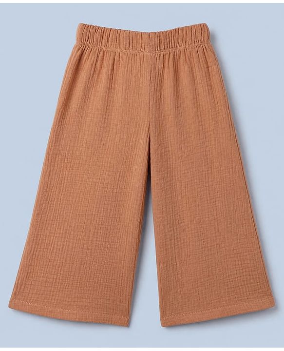 Babyhug 100% Cotton Terry Knit Full Sleeves Top and Pant Set - Brown