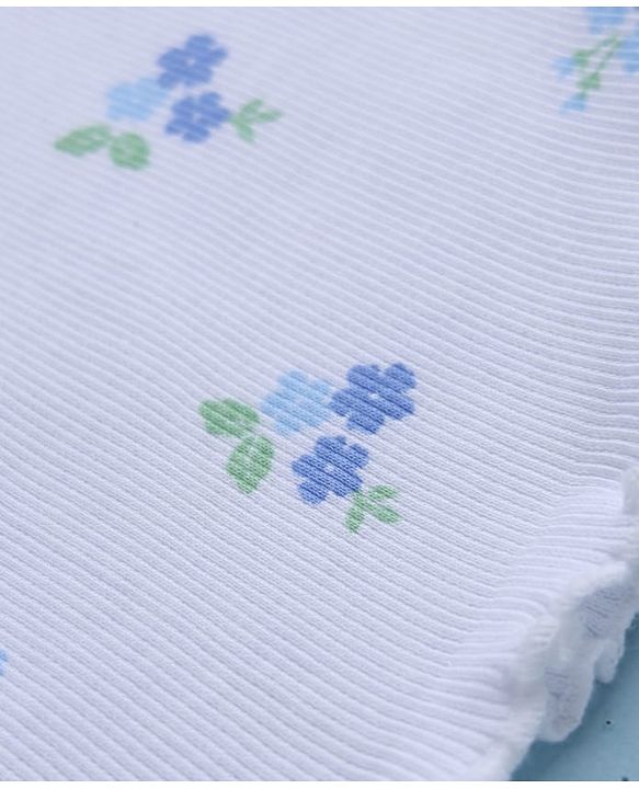Babyhug Cotton Lycra Knit Skivi Winter T-Shirts with Full Sleeves and Cutie Text with Floral Print - White