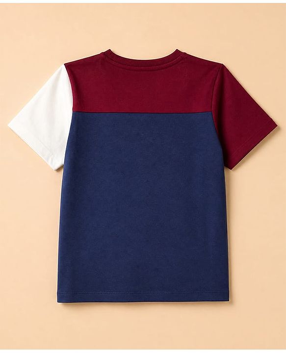 Pine Kids 100% Cotton Single Jersey Knit Half Sleeves T-Shirt and Jogger with Full Length and Louisiana Print in Navy Blue