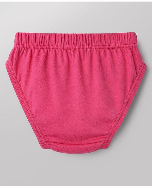 Babyhug 100% Cotton Single Jersey Knit Panties With Floral Print Pack of 3 - Pink and White