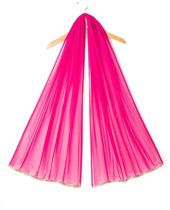 Babyhug Woven Georgette Lehenga Choli and Dupatta Set with Sleeveless and Floral Embroidery in Pink for 2-3 Years