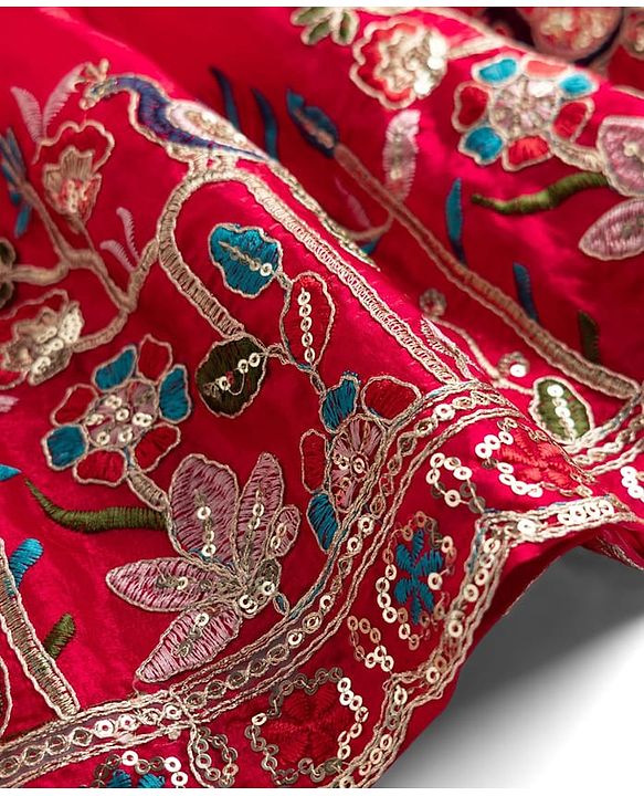 Babyhug Georgette Woven Half Sleeves Embroidered Choli & Lehenga Set With Dupatta - Fuchsia