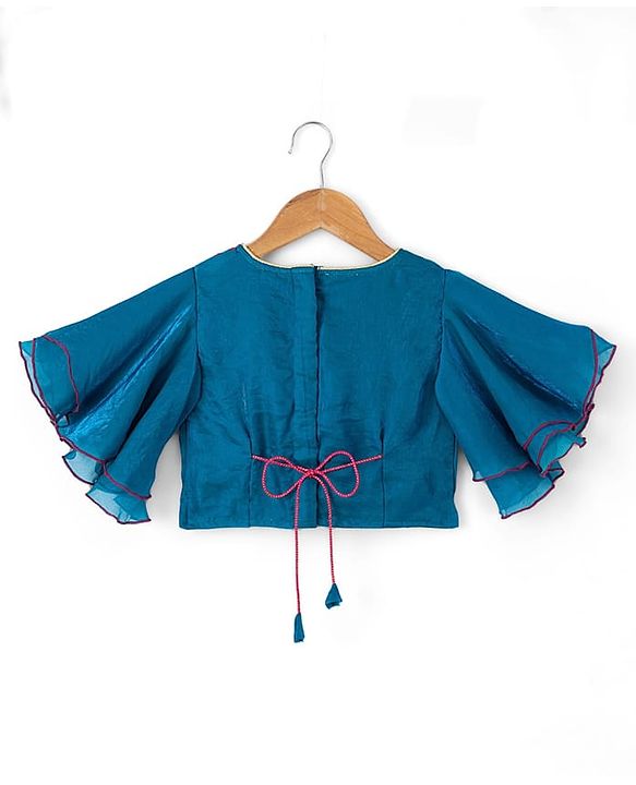Babyhug Georgette Woven Half Sleeves Embroidered Choli & Lehenga Set With Dupatta - Fuchsia