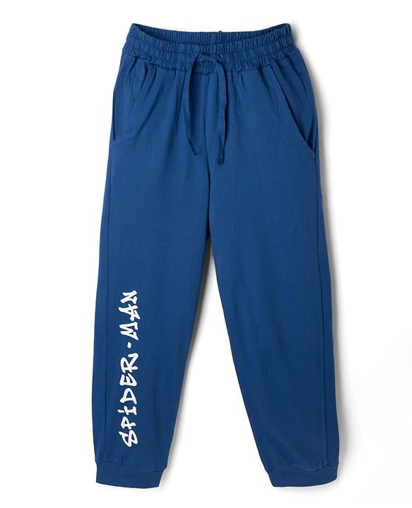 Pine Kids Marvel Single Jersey Knit Full Sleeves T-Shirt & Pyjama Night Suit Set With Spider Man Graphic &Text Print - Red & Blue