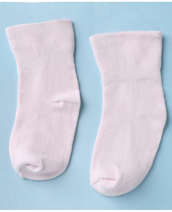 Cute Walk by Babyhug Cotton Knit SOLID Anti-bacterial Ankle Length Socks With Heart Design Pack of 3 - Brown White Pink