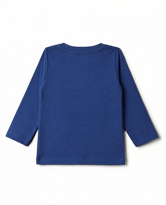 Babyhug 100% Cotton Knit Full Sleeves T-Shirt & Pyjama Night Suit with Bear & Truck Print - Blue