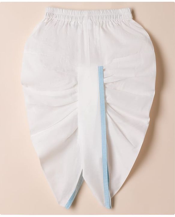 Babyhug Cotton Mix Woven Full Length Dhoti & Kurta Set with Full Sleeves and Embroidery - Light Blue