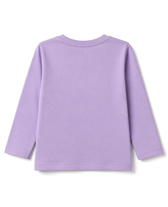 Babyhug Marvel 100% Cotton Single Jersey Knit T-Shirt with Full Sleeves and Spiderman Graphic Print - Lavender