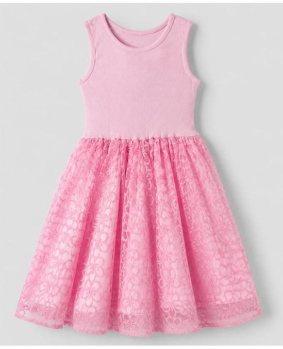 Pine Kids Mesh Woven Sleeveless Party Dress - Light Pink