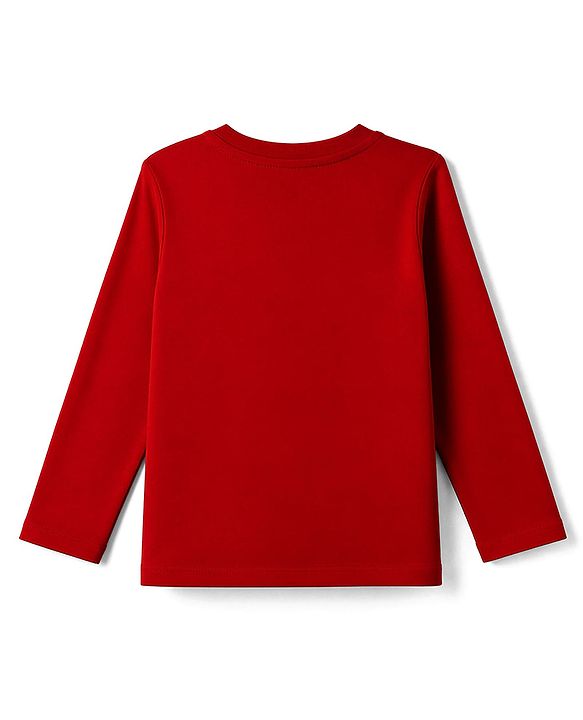 Babyhug Disney Cotton Single Jersey Knit Full Sleeves T-Shirt with Simba King Print - Red