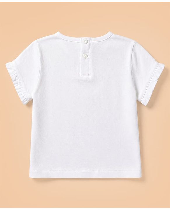 Babyhug 100% Cotton Woven Frock and Tee with Half Sleeves and Eyelet Embroidery in Lavender for 3-6 Months
