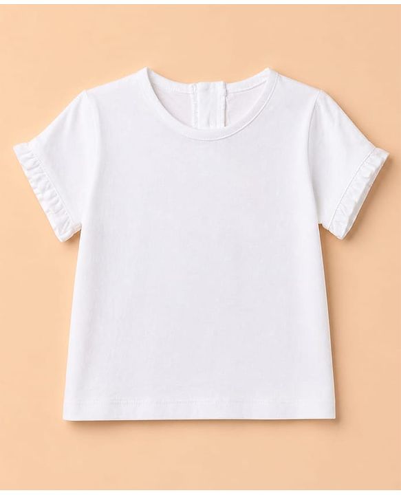 Babyhug 100% Cotton Woven Frock and Tee with Half Sleeves and Eyelet Embroidery in Lavender for 3-6 Months