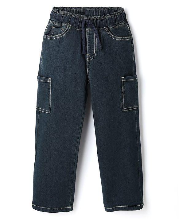 Pine Kids Denim Woven Full Length Jeans in Navy Blue