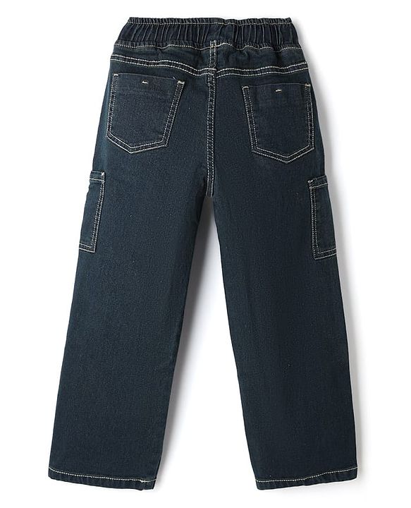Pine Kids Denim Woven Full Length Jeans in Navy Blue