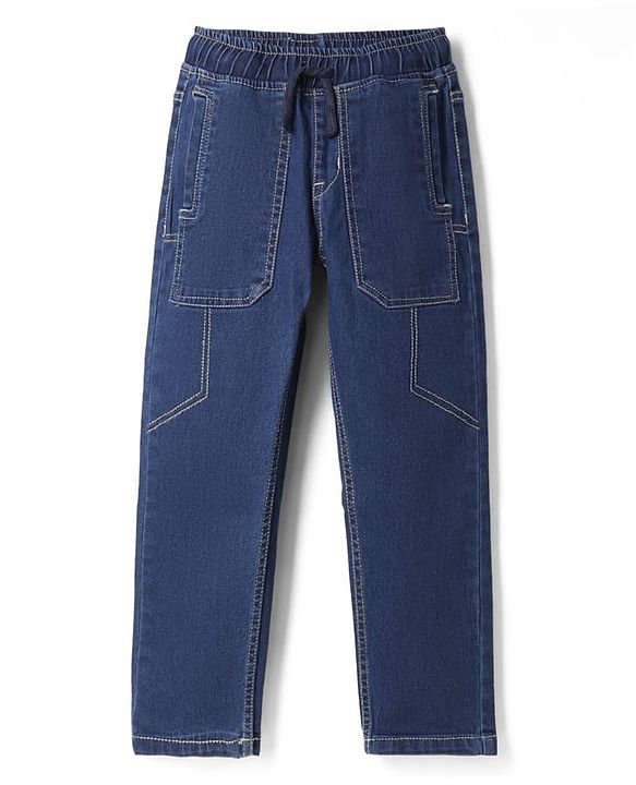 Pine Kids Cotton Blend Woven Denim Full Length Jeans - Navy Blue