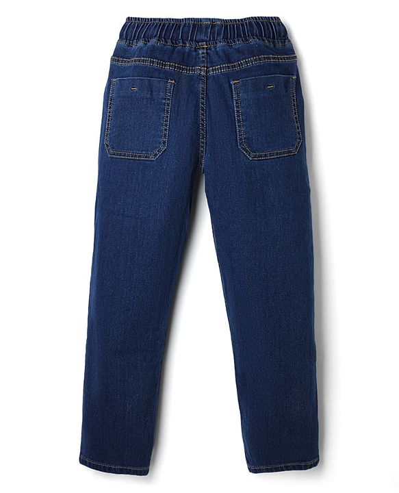 Pine Kids Denim Full Length Joggers with Planet Patch - Navy Blue