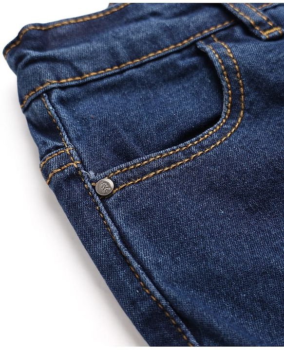 Pine Kids Cotten Blend Denim Woven Full Length Jeans - Navy Blue