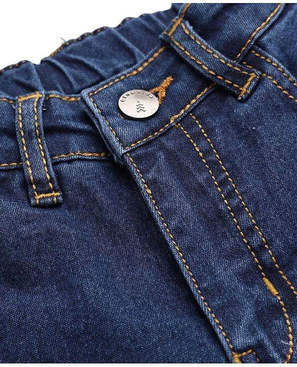 Pine Kids Cotten Blend Denim Woven Full Length Jeans - Navy Blue
