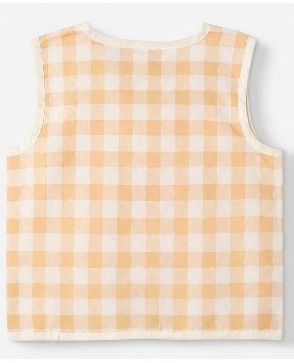 Babyhug 100% Cotton Cambric Woven Jhablas with Sleeveless and Bear Print Pack of 3 - Green Peach & Orange