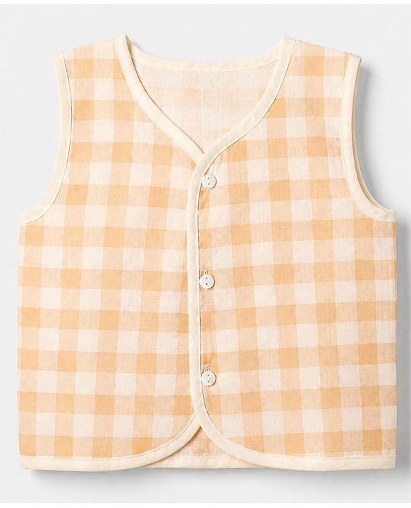 Babyhug 100% Cotton Cambric Woven Jhablas with Sleeveless and Bear Print Pack of 3 - Green Peach & Orange