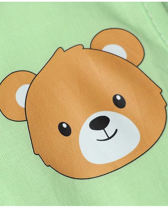 Babyhug 100% Cotton Cambric Woven Jhablas with Sleeveless and Bear Print Pack of 3 - Green Peach & Orange