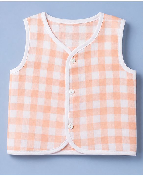 Babyhug 100% Cotton Cambric Woven Sleeveless Jhablas with Fox Print Pack of 3 - White Green & Orange