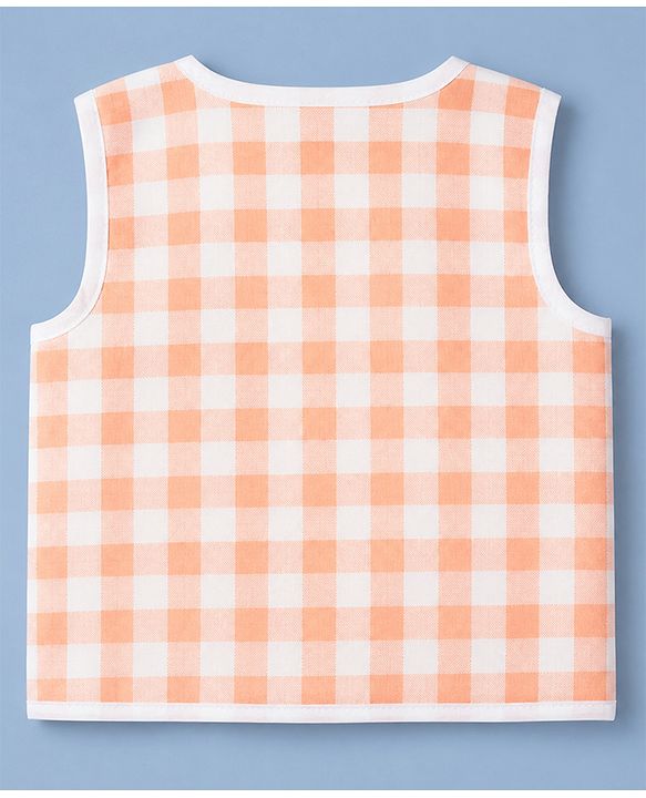 Babyhug 100% Cotton Cambric Woven Sleeveless Jhablas with Fox Print Pack of 3 - White Green & Orange