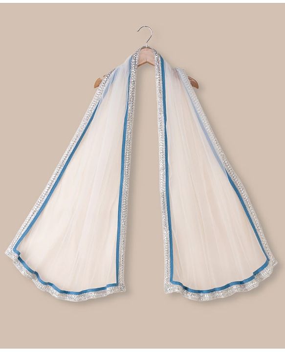 Pine Kids 100% Cotton Woven Three Fourth Sleeves Kurti and Sharara Set with Dupatta and Flower Print in White