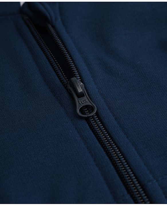 Babyhug Heavy Gauge Fleece Knit Warm Full Sleeves Hooded Sweatjacket - Navy Blue