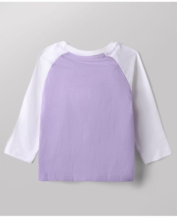 Babyhug Disney 100% Cotton Single Jersey Knit Full Sleeves T-Shirt & Pajama Night Suit with Winnie The Pooh Graphic Print - White & Purple