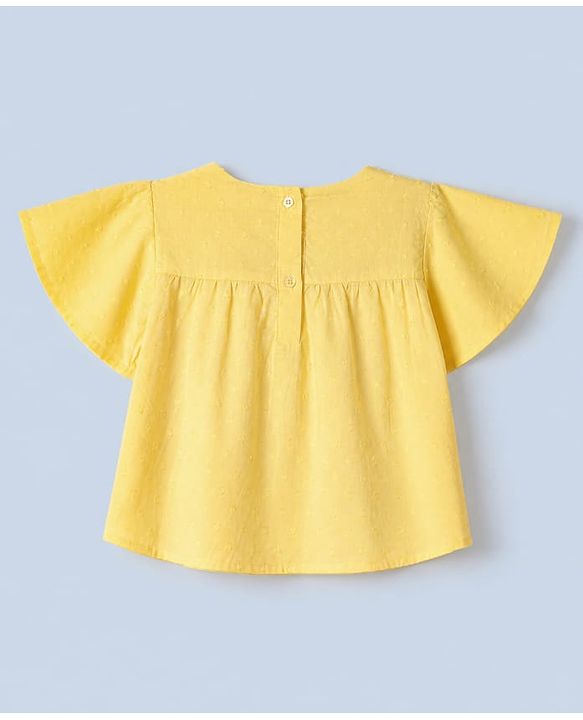 Babyhug 100% Cotton Knit Half Sleeves Top and Pants Set - Yellow